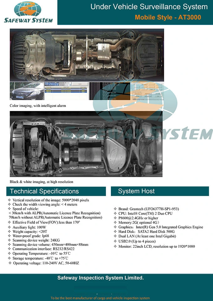 Security Products Mobile X-ray Machine Under Vehicle Inspection System