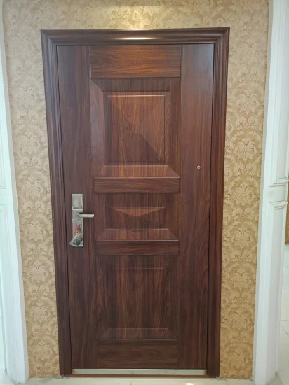 Barrière de sécurité Porte de sécurité en acier de couleur bois